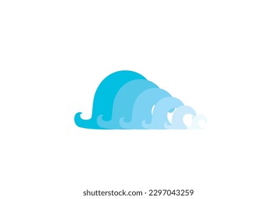 Sea Wave Icon, Blue Water Symbol, Surfing Sign, Ocean Ripple Isolated, river Oceanic Flowing Sign, Bending Lines, Sea Wave Vector Illustration