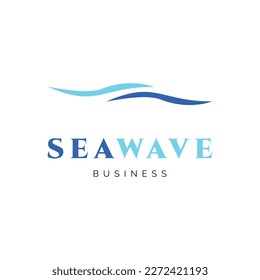 Sea Wave Icon Logo Design Template