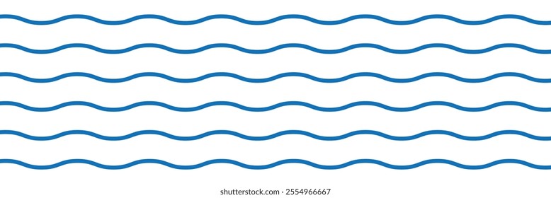  
Sea wave icon set. Set of thin line waves. Various wave water lake river. Water logo, line ocean symbol in vector flat style. Seamless abstract line pattern. Water outline symbol. 