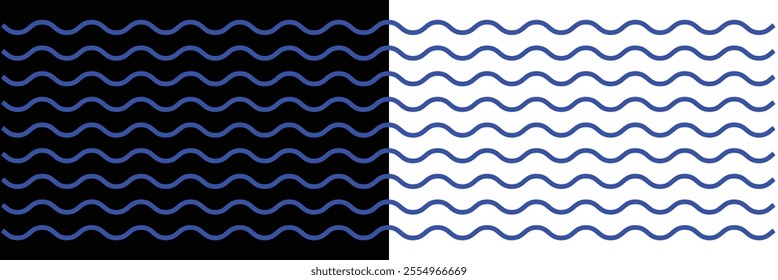  
Sea wave icon set. Set of thin line waves. Various wave water lake river. Water logo, line ocean symbol in vector flat style. Seamless abstract line pattern. Water outline symbol. 