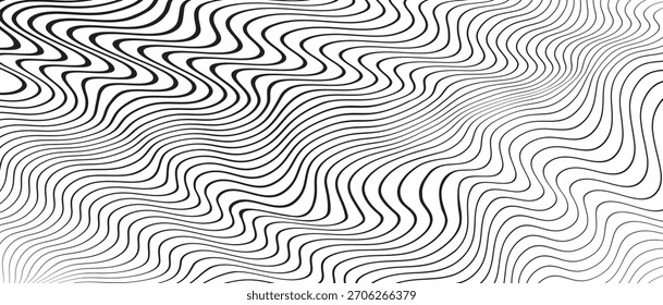Conjunto de iconos de olas de mar. Conjunto de ondas de línea delgada. Varias olas de agua del río del lago. Logotipo del agua, símbolo del océano de la línea en estilo plano del Vector. Patrón de línea abstracta sin fisuras. Símbolo de contorno de agua. Ilustración vectorial.