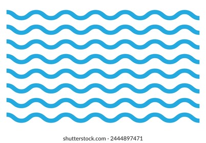 Conjunto de iconos de olas marinas. Logotipo del agua, símbolo del océano de la línea en Vector plano