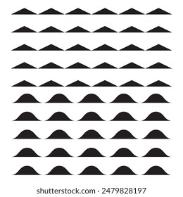 Sea wave icon set. Water logo, line ocean symbol in vector flat