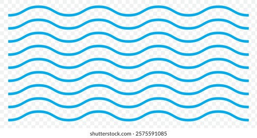 Sea wave icon set. Water logo, line ocean symbol in vector flat. EPS 10.