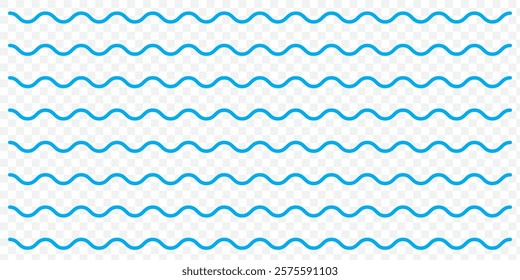 Sea wave icon set. Water logo, line ocean symbol in vector flat. EPS 10.