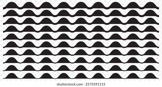 Sea wave icon set. Water logo, line ocean symbol in vector flat. EPS 10.