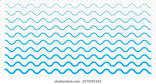 Sea wave icon set. Water logo, line ocean symbol in vector flat. EPS 10.