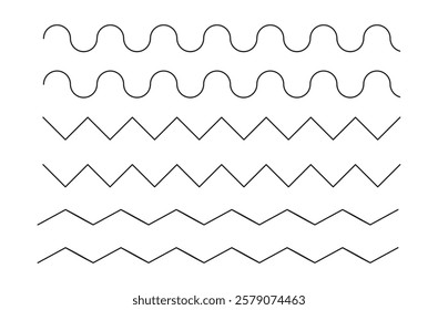 Sea wave icon set. Water logo, line ocean symbol in vector flat ilustration