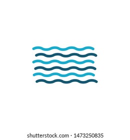 sea wave icon symbol logo template