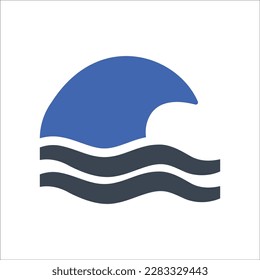 Sea wave icon, Vector Graphics