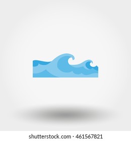 Sea Wave. Icon for web and mobile application. Vector illustration on a white background. Flat design style.