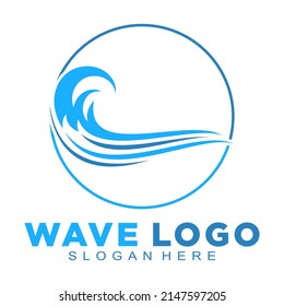 Sea wave illustration vector logo