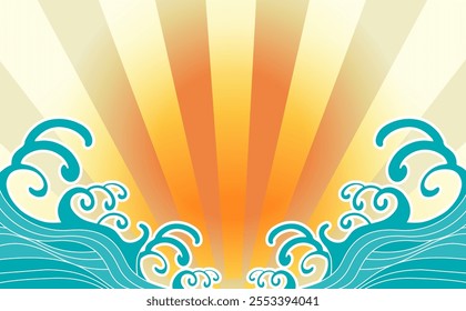 Sea Wave Japanese Background Clip Arts
