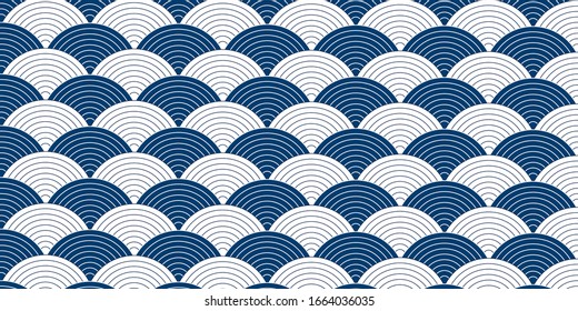 Fondo de papel japonés de la ola marina