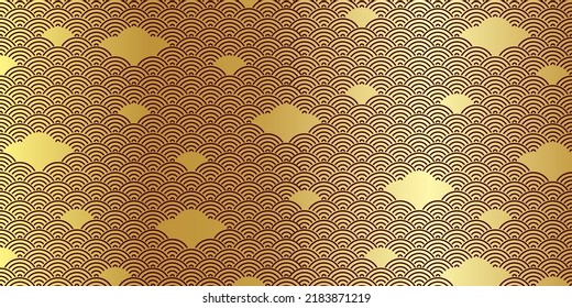 Sea wave Japanese pattern background