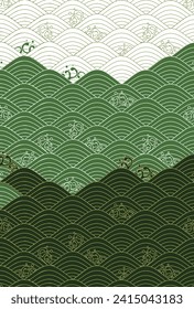 Sea Wave Japanese Pattern Background