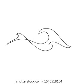 sea wave line drawing art  Continuous line wave abstract vector