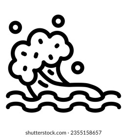 Sea wave line icon, Summer concept, water splash sign on white background, ocean wave icon in outline style for mobile concept and web design. Vector graphics