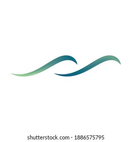 Plantilla de vector de diseño abstracto con logotipo de onda marina