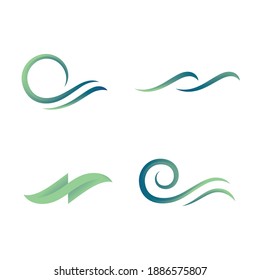 Plantilla de vector de diseño abstracto con logotipo de onda marina