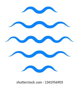 Sea wave logo icon, vector sign water symbol in the form of a blue wavy line