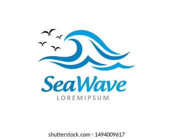 Sea Wave logo symbol or icon template