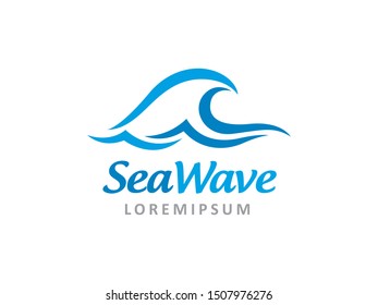 Sea wave logo symbol or icon template