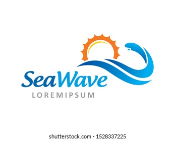 Sea Wave logo symbol or icon template