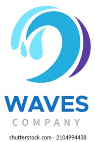Plantilla del logotipo de la ola marina. Firma de la empresa de Abstarct