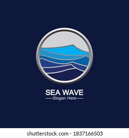 Sea Wave Logo Template Design Vector, Emblem, Design Concept, Creative Symbol, Icon