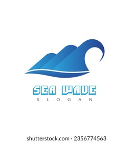 Sea wave logo vector business element and symbol