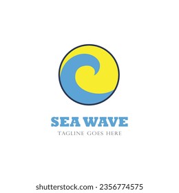 Sea wave logo, Vektorgeschäftselement und Symbol