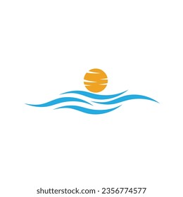 Sea wave logo vector business element and symbol