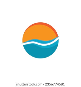 Sea wave logo vector business element and symbol