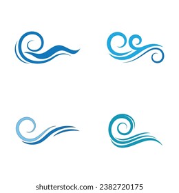 Símbolo y elemento comercial del logotipo de la ola marina