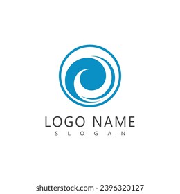 Símbolo y elemento comercial del logotipo de la ola marina