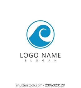 Símbolo y elemento comercial del logotipo de la ola marina