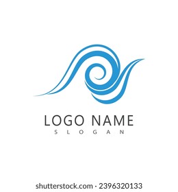 Símbolo y elemento comercial del logotipo de la ola marina