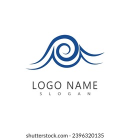 Símbolo y elemento comercial del logotipo de la ola marina