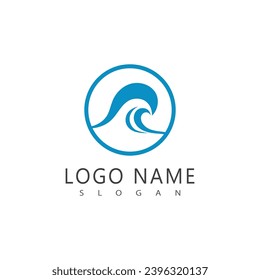 Símbolo y elemento comercial del logotipo de la ola marina