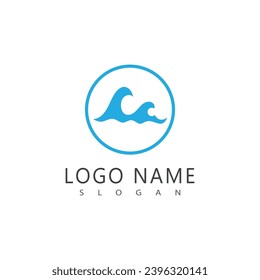 Símbolo y elemento comercial del logotipo de la ola marina