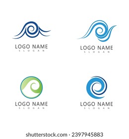 Símbolo y elemento comercial del logotipo de la ola marina