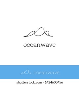 Sea Wave, Ocean Wave Logo Icon Simple Monoline Modern Minimalistic Thin Line Symbol Design With Three Wave