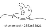 Sea wave one continuous line drawing vector illustration. Premium vector, Continuous one line drawing of sea waves out line vector art illustration , Ocean sea ocean art water outline icon logo sketch