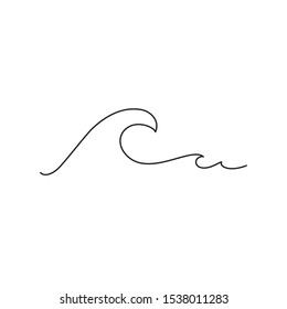 Sea wave one line drawing art  Abstract wave continuous line