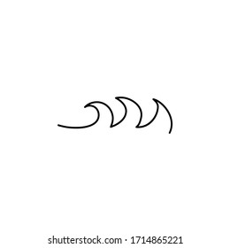 icono de una línea de onda marítima sobre fondo blanco