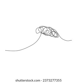 Sea wave one line. Vector drawing on a white background.