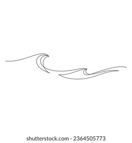 sea wave pattern one line minimalism concept thin line illustration continuous