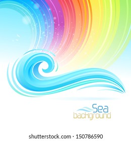 Wave marina y colores arcoiris 