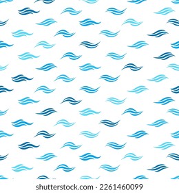 Sea wave ripple vector seamles pattern. Splash wave curls. Marine summer holiday pattern. Water background. Ocean blue waves line graphic ornament. Saltwater turquoise pattern. Marine nautical breeze